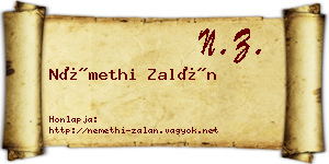 Némethi Zalán névjegykártya