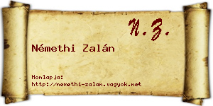 Némethi Zalán névjegykártya